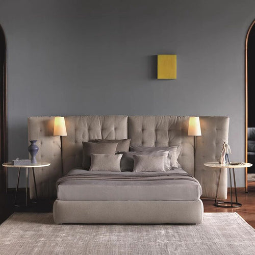 Minimalist Fabric Queen Bed Modern Wide 1.8m Double Bed