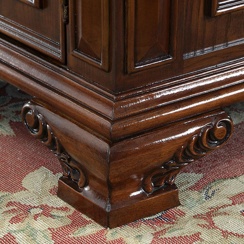 Solid Wood Executive Desk European Carved Office Work Table