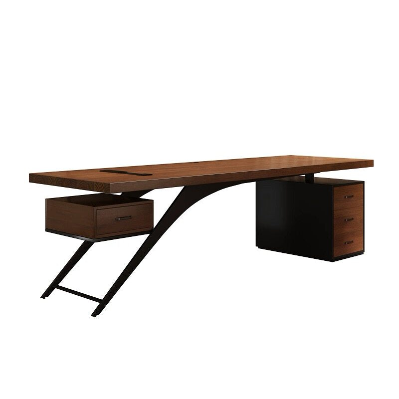 Modern Industrial Wood Executive Desk Minimalist Office Work Table