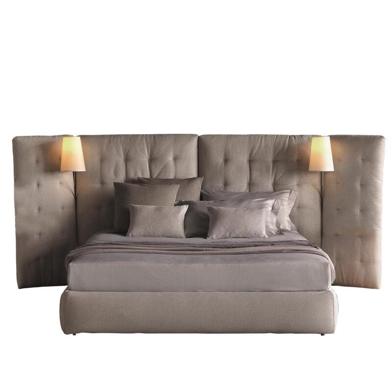 Minimalist Fabric Queen Bed Modern Wide 1.8m Double Bed